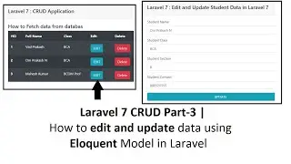 Laravel 7 CRUD Part-3 | How to edit and update data using Eloquent Model in Laravel