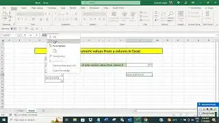 Sum only the numeric values from a column in Excel