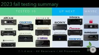 2023 Fall Update AV Receiver Processor Testing - What's next? - 10 tested, more coming