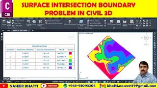 Surface Intersection Problem in Civil 3d | Surface Intersection Boundary in Civil 3D |  Intersection