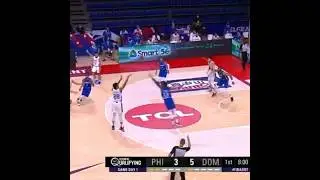 Justine Baltazar drills a three and a one-handed middie with Gilas