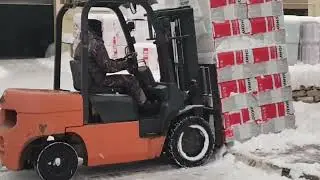 погрузка на #интекострой  в зимних условиях