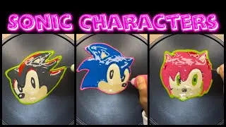 Sonic Characters Pancake Art - Sonic,Shadow, Amy Rose, Cartoon Character, Pancake@rainbowpancakeart