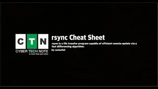 rsync Cheat Sheet - Cyber Tech Note
