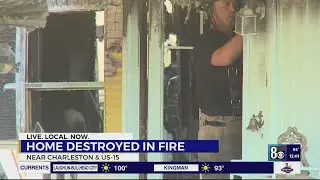PHOTOS: Fire in east Las Vegas valley destroys mobile home