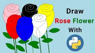 Draw Rose Flower 🌹 with Python Turtle| Python Turtle Graphics Design Ideas