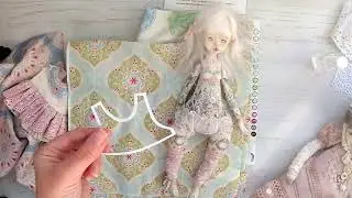 Использование тканей с крупным рисунком в оформлении одежды для кукол.