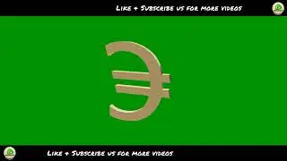 Euro Sign Rotating on Green Screen