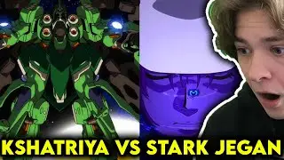 NON Anime Fan Reacts to Kshatriya vs Stark Jegan (Mobile Suit Gundam Unicorn)