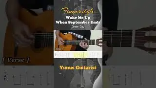 WAKE ME UP WHEN SEPTEMBER ENDS - Fingerstyle Guitar Tutorial TAB