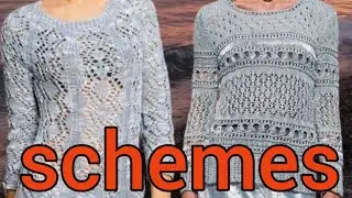 Схемы узоров спицами на люксовые свитера. Knitting patterns for luxury sweaters.