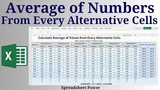 Calculate Average of Numbers From Every Alternative Cells in Excel