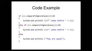 Java - Strings Lesson 3 - Comparison Methods