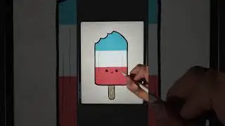 Happy Popsicle - Ink & Paper Drawing (Digital) - 