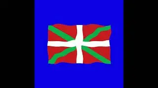 Basque Country 2d flag  green screen flag animation