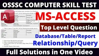 MS Access practical question pdf osssc | Computer Skill Test for PEO Exam 2023 Odisha