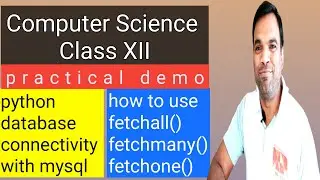 interface of python with MySQL database Class XII | display data by using fetchone fetchall 2021