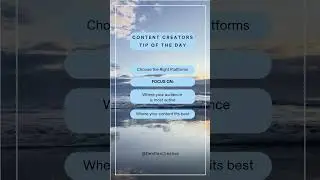 Content Creator Tip of the Day