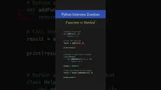 Python - Method vs Function - Interview Question | Python Tip