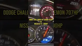 Dodge SRT Demon vs 1000HP Nissan GT-R #shorts #supercars #dodge #demon  #nissan #gtr #acceleration