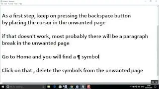 Fix : can't delete an unwanted blank page in  a Word document