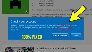 Fix Minecraft Launcher is currently not available in your account Error 0x803f8001 - 💯% SOLVED ✅