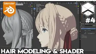 Blender Anime Modeling Violet Evergarden Part 4 - Hair Modeling and Shader | Nhij Quang - Blender 3D