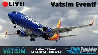 🔴 Vatsim Event Live! | KSRQ - KMDW In The PMDG 737 | MSFS
