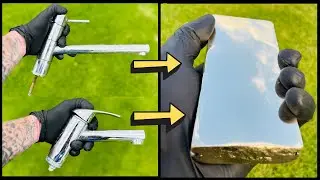 Tap Top Trash To Treasure - ASMR Metal Melting - BigStackD Chrome Brass Casting