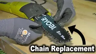 How to Change Ryobi Pole Saw Chain | 8 Inch Bar Chain Replacement