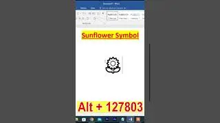 Insert Sunflower 🌻 Symbol in MS Word | make flower symbol in word 