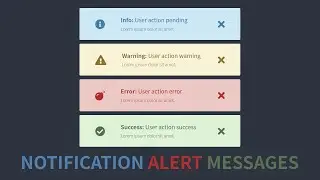 Notification Alert Messages using HTML CSS and Javascript || Alert Messages || Alert Popup Box