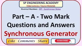 Synchronous Generator -  Part - A - Two Mark Questions and Answers