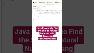 sum of natural numbers using recursion in java #java