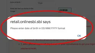 Fix Please enter date of birth in DD/MM/YYYY format sbi error