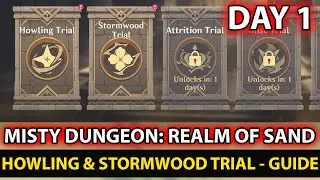 Howling & Stormwood Trial Day 1 Guide - Misty Dungeon Realm Of Sand Event - Genshin Impact