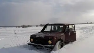 Бомж проект по переходу на 32 колеса Нива. Испытания в снегу. Часть 2.