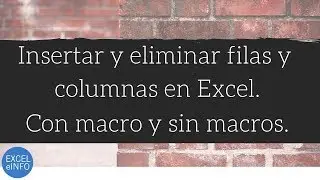 Insert and Delete rows and columns in Excel with and macros and Shortcut Keys @EXCELeINFO