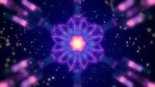 Purple Blue 4K Flower Kaleidoscope ║ Neon Glow Overlay for Edits ║ Hypnotic Animation- HD Relaxation