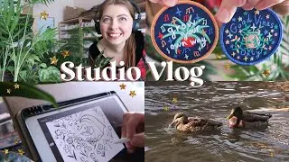 🐉🌼 drawing dragons, baking, snowdrop walks & happy mail ⭐ cosy & chatty studio vlog 73