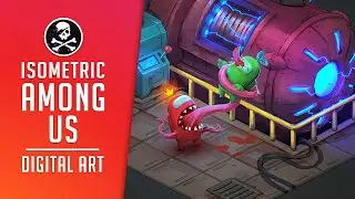ISOMETRIC AMONG US in Photoshop! Digital Drawing Process ● SephirothArt