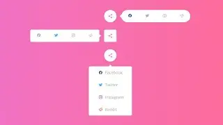 Social Share Buttons UI Design | Social Share Dropdown Menu | Social Media Icons in HTML CSS and JS