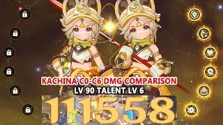 Kachina C0-C6 DMG Comparison : Lv 90 Talent lv 6 | New Sub DPS & Support 5.0