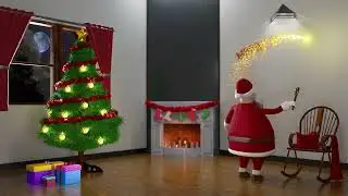 Green Screen Graphics | Merry Christmas title with Santa Claus | HD 1080P