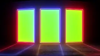 neon light green screen frame, photo frames green screen, video frame green screen, neon light frame