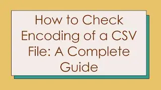 How to Check Encoding of a CSV File: A Complete Guide