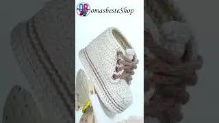 Babyschuhe, пинетки ботиночки "двухцветные", крючком #Shorts #Knitting