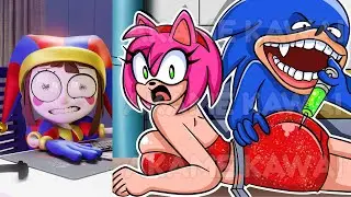 Pomni React to SHIN SONIC TAPES & The Amazing Digital Circus l Funny Animation