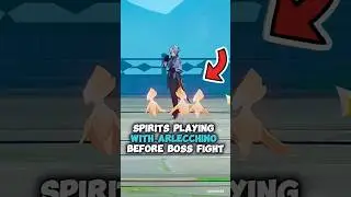 Arlecchino playing with spirits and enjoy tea before boss fight - Genshin Impact 