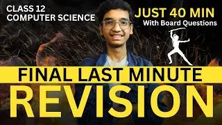 Class 12 Python | Last Minute Revision🔥| Class 12 Computer Science 2024 Board Exam